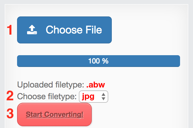 How to convert ABW files online to JPG